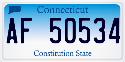 CT license plate AF50534