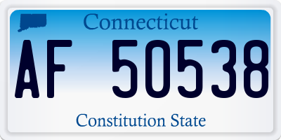CT license plate AF50538
