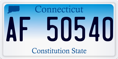CT license plate AF50540