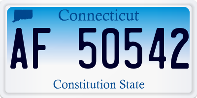 CT license plate AF50542