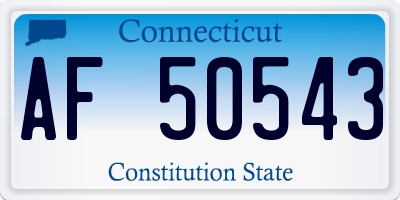 CT license plate AF50543
