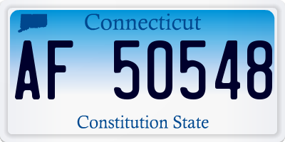 CT license plate AF50548