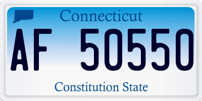 CT license plate AF50550