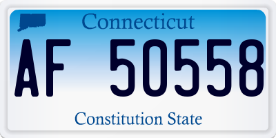 CT license plate AF50558
