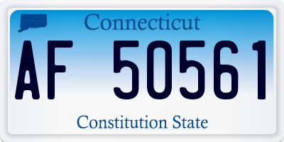 CT license plate AF50561