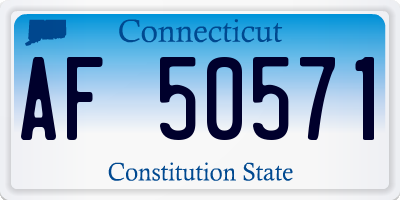 CT license plate AF50571