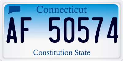 CT license plate AF50574