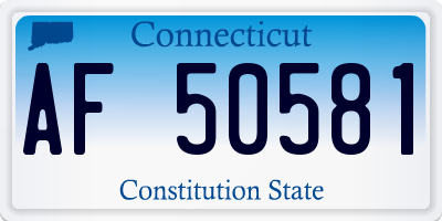 CT license plate AF50581