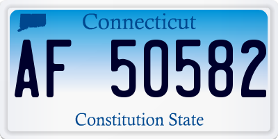 CT license plate AF50582