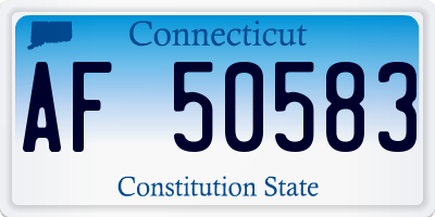 CT license plate AF50583