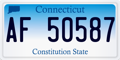 CT license plate AF50587