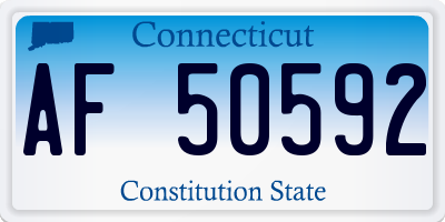 CT license plate AF50592
