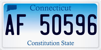 CT license plate AF50596