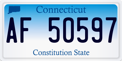 CT license plate AF50597