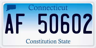 CT license plate AF50602
