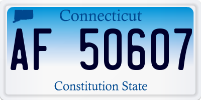 CT license plate AF50607