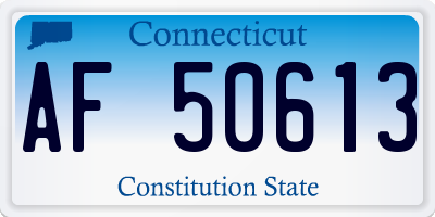 CT license plate AF50613