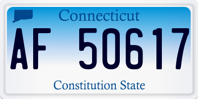 CT license plate AF50617