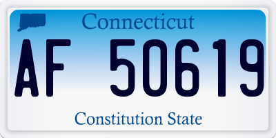 CT license plate AF50619