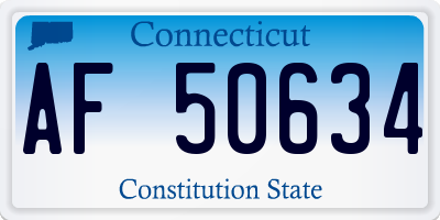 CT license plate AF50634