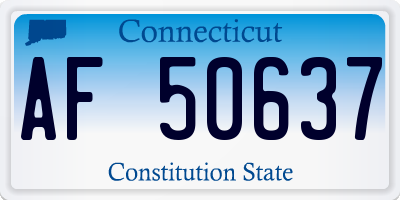 CT license plate AF50637