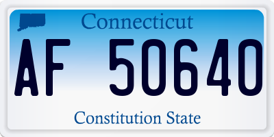 CT license plate AF50640