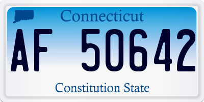 CT license plate AF50642