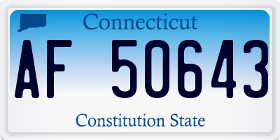 CT license plate AF50643