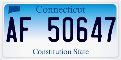 CT license plate AF50647