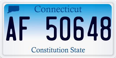 CT license plate AF50648