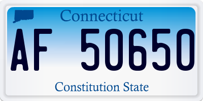 CT license plate AF50650
