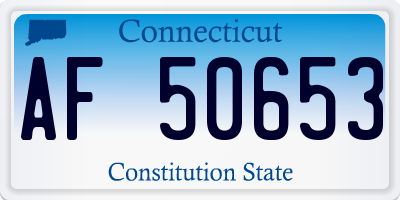 CT license plate AF50653