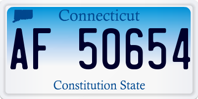 CT license plate AF50654