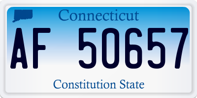 CT license plate AF50657