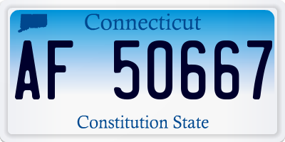 CT license plate AF50667