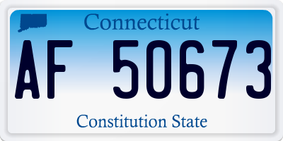CT license plate AF50673