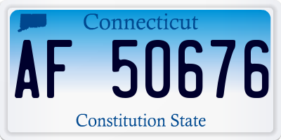CT license plate AF50676