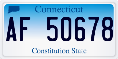 CT license plate AF50678