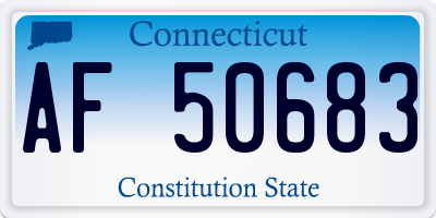 CT license plate AF50683