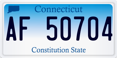 CT license plate AF50704