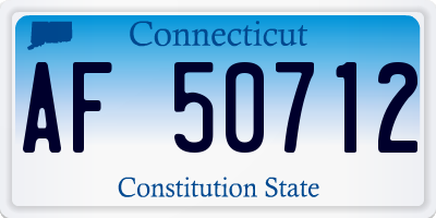 CT license plate AF50712