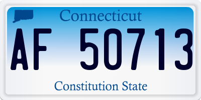 CT license plate AF50713