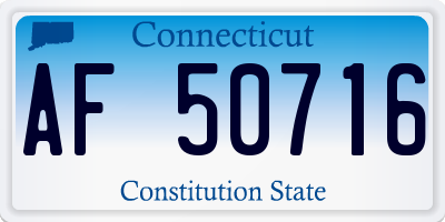 CT license plate AF50716