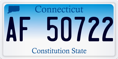 CT license plate AF50722