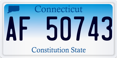 CT license plate AF50743
