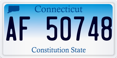CT license plate AF50748