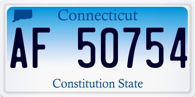 CT license plate AF50754