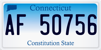 CT license plate AF50756