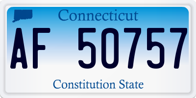 CT license plate AF50757