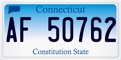 CT license plate AF50762